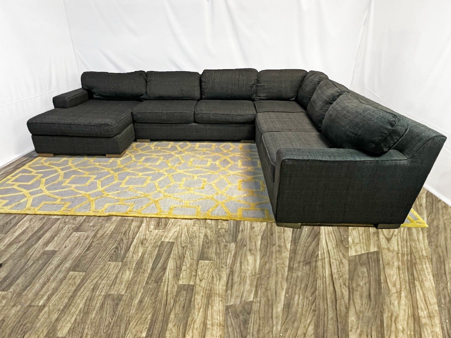 ( Delivery Available ) Maxhome Large Dark Charcoal Gray Sectional Couch