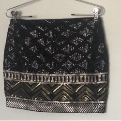Express Shiny Stretchy Mini Skirt Size  XS