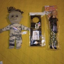 Picture Doll, Hand Crafted Door Hanger & Hipster Teen Doll • Bundle Buy