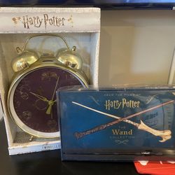 Harry Potter Clock and Book/Wand Collectors Set