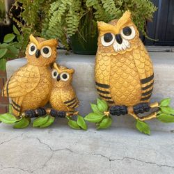 Vintage 1970’s Homco Owl Wall Hanging Set