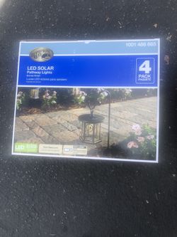 Hampton Bay Solar Bronze Outdoor Integrated LED Shepherds Hook Landscape Path Light with Glass Lens (4-Pack)