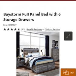 Ashley Furniture Baystrom Full Size Storage Bed With 6 Drawers