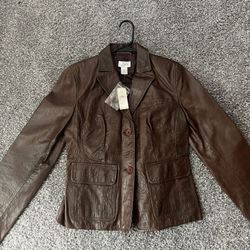 100% Aunthentic Brown Leather Jacket, 35% Off Retail! 