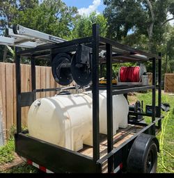 Pressure washing trailer setup