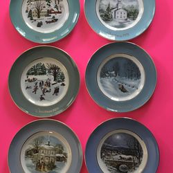 	 18 Vintage Avon Christmas Plates Betsy Ross Norman Rockwell Cherub Chorale 