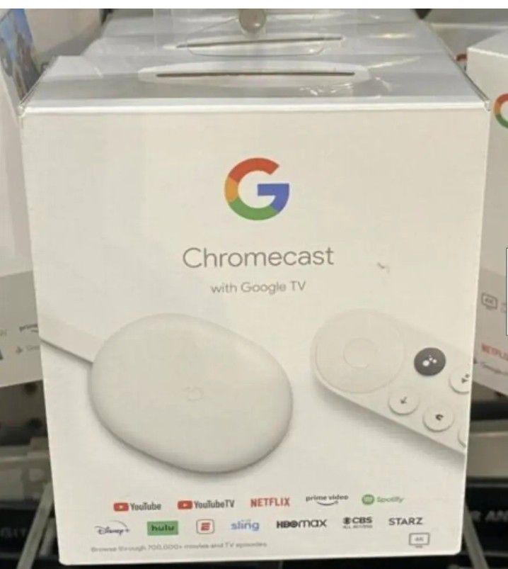 Google Chromecast with Google TV 2021 - Streaming Entertainment in 4K HDR - Snow