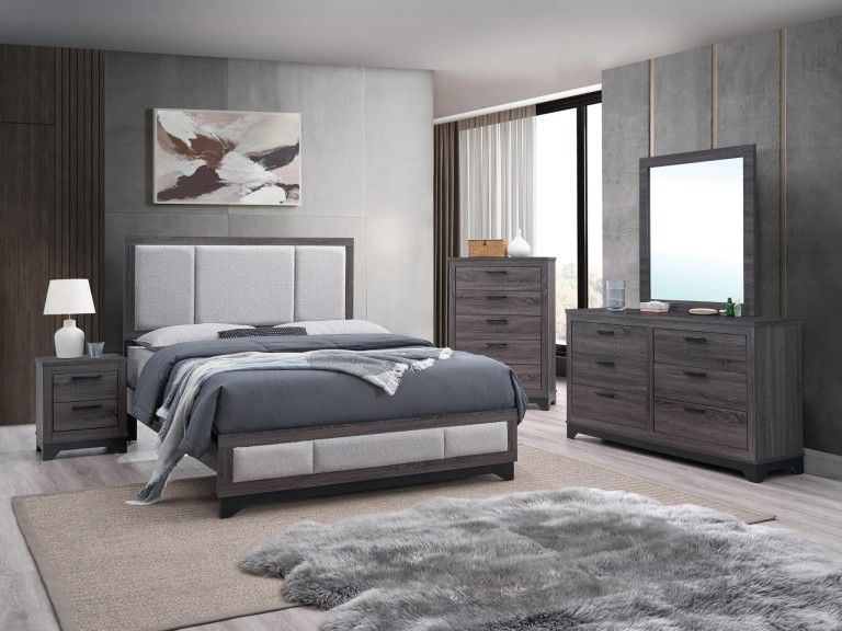 4 PC SET 1 QB+ 1 DR + 1 MR + 1 NS + NEW IN BOX (MATTRESS AND CHEST SOLD SEPARATELY)