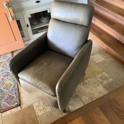 West Elm Leather Recliner 
