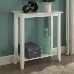 New in Box Wooden White Hall Table