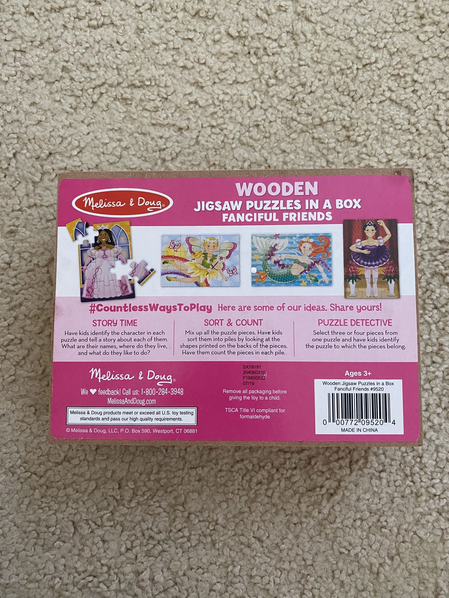 Melissa & Doug Wooden Jigsaw Puzzles in a Box Fanciful Friends