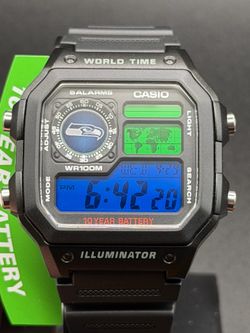 Seahawks Custom Casio AE-1200wh Watch