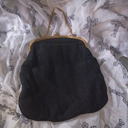 1950s Black Velvet Vintage Purse 