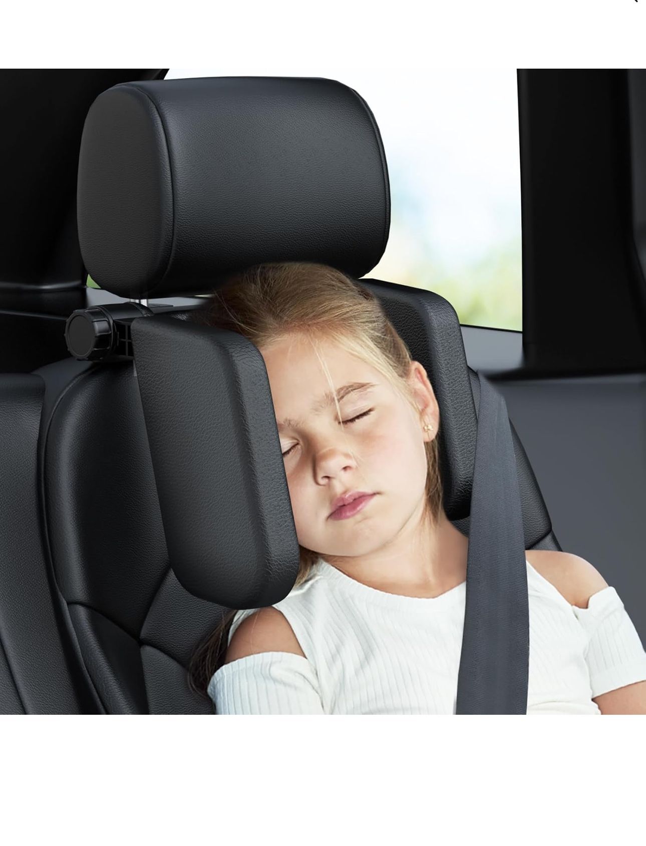 JZCreater Car Headrest Pillow, Head Neck Support Pillow, Car Seat Headrest for Kids, 180° Adjustable U Shaped Car Sleeping Pillow Cushion, Only Suitab