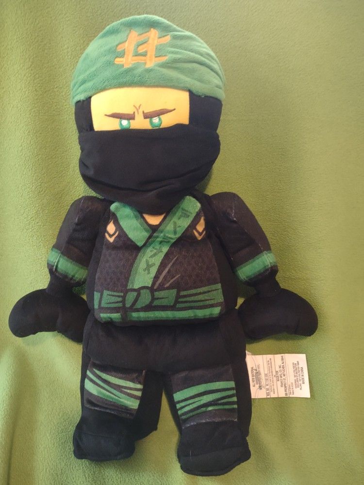 LEGO NINJAGO Movie Lloyd Stuffed Animal Black & Green Large 18.5" Tall