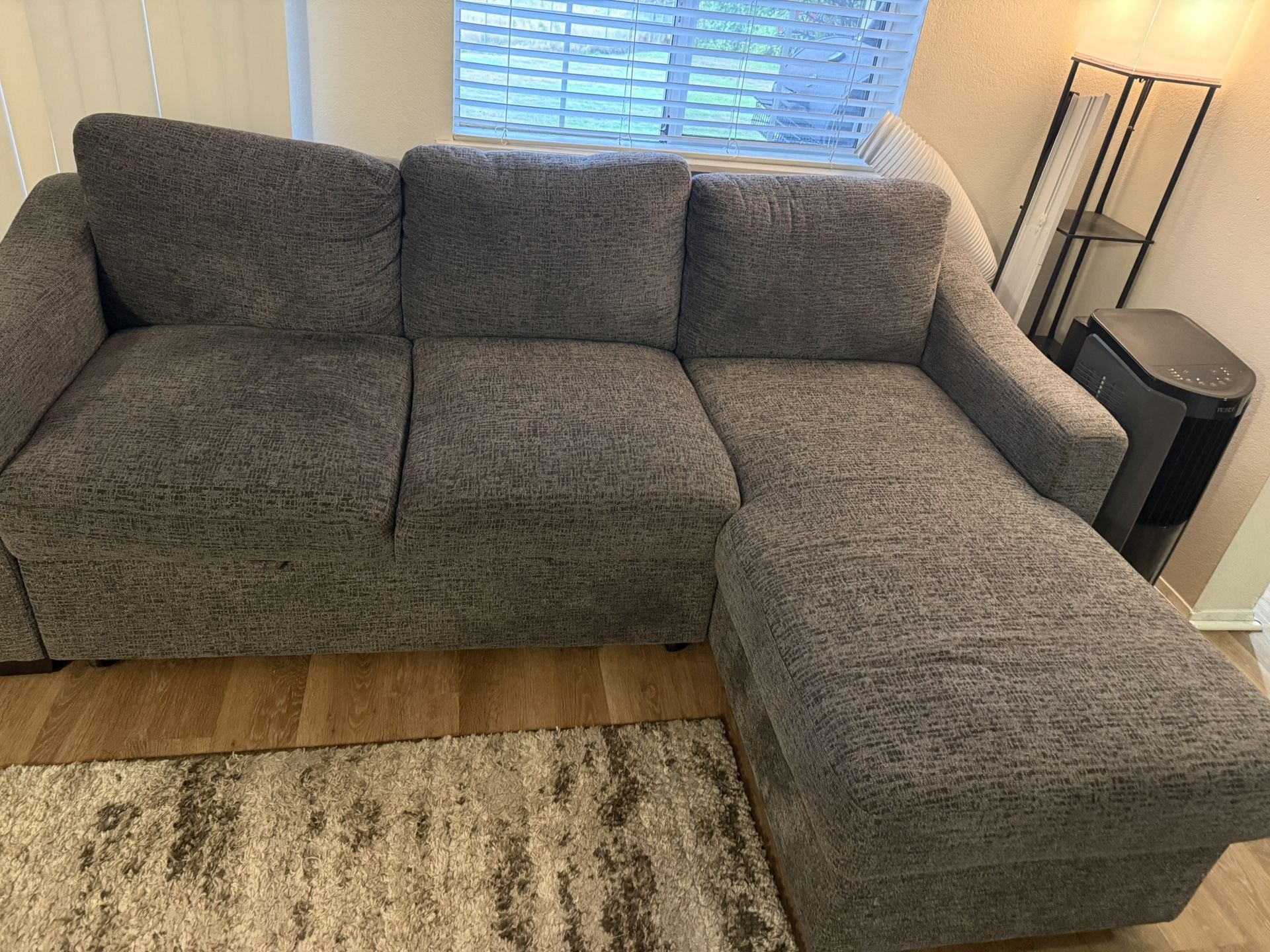 Coddle Aria Fabric Sleeper Sofa with Chaise & Storage
