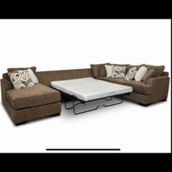 Brown Micro Suede Sectional Couch