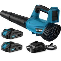 Leaf Blower, Electric Cordless Leaf Blower with 2 Batteries and Charger,