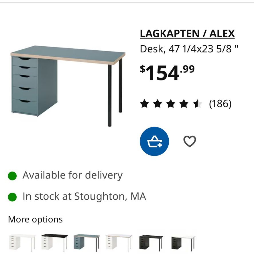 Blue Ikea Lagkapten  Desk 