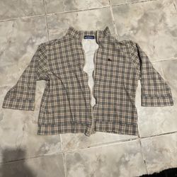 Burberry Blue Label Women’s Japan Exclusive Nova Check Sweater SZ L Full Zip