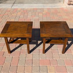 Solid Wood Side Table Set