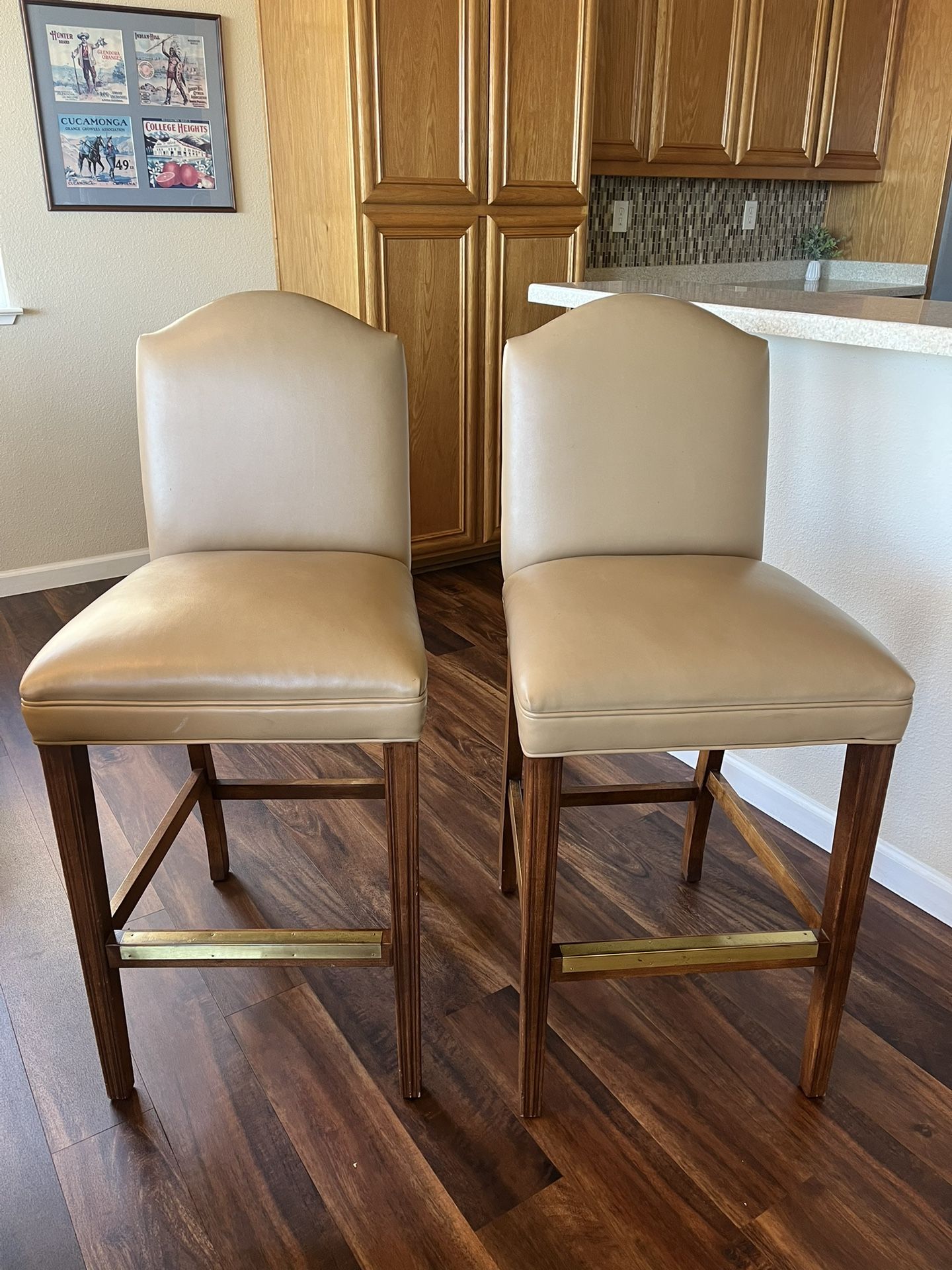 Two Barstools With Backs