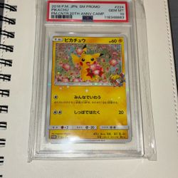 2018 Pokemon Center Pikachu 20th Anniversary Promo PSA10