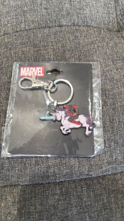 Marvel Comics Deadpool Unicorn Enamel Pendant Keychain