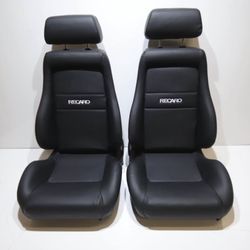 Pair (2) Reclinable Slider Seats For Recaro LX Style LEATHER  Seat