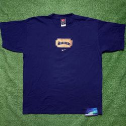 Vintage Seattle Mariners Nike Center Swoosh Shirt Large Great Condition