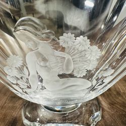 Early 20th Century Art Deco Etched Venus Vintage Decorative Vase Swedish By Kjellander Signed/Numbered, 