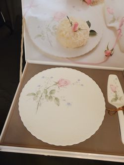 Mikasa Cake Plate Rose Pattern