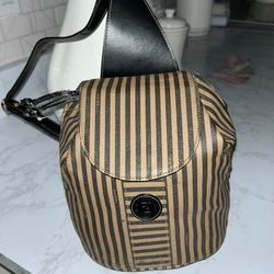 Authentic Fendi Pequin Stripped Vintage Small Bag Pack