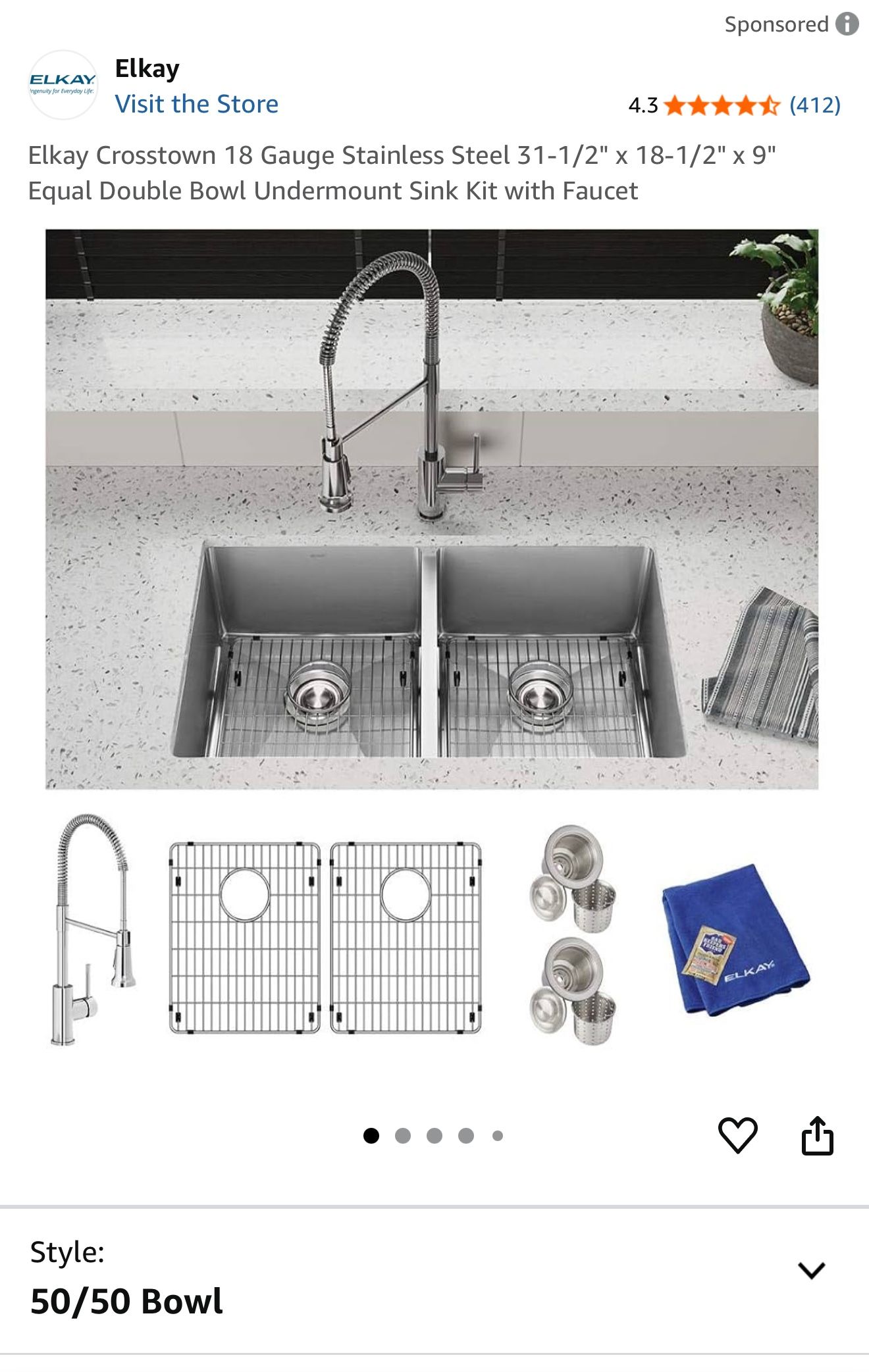 Elkay  Crosstown Sink & Faucet