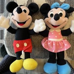 Mickey And Minnie Mouse Plush Disney 9’”