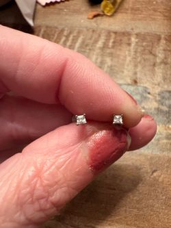 Princess Cut Crystal Stud Earrings