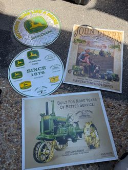 John Deere metal signs