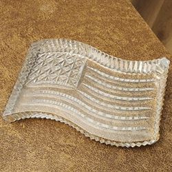 Waterford Crystal American Flag Paperweight 