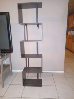 Furologee 6 Tier S-Shaped Geometric Bookshelf