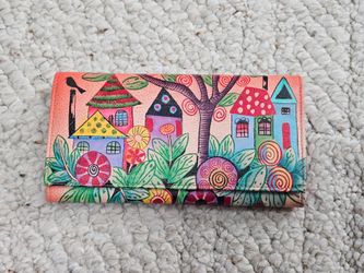 Anna by Anuschka Hand-Painted Leather Wallet NEW (will ship)