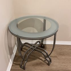 Glass Round End Table