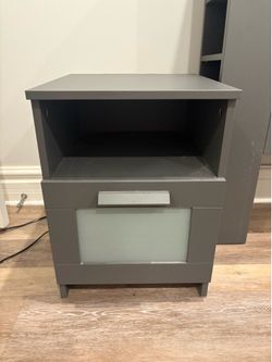 2 IKEA BRIMNES Gray Nightstands