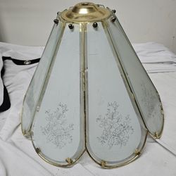 Vintage Brass Framed Glass Touch Lamp Piece