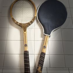 Davis Imperial Deluxe Wood Vintage Tennis Racquet Leather