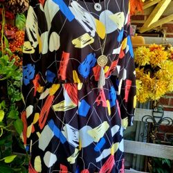Silk Studio Colorful Abstract Print Dress