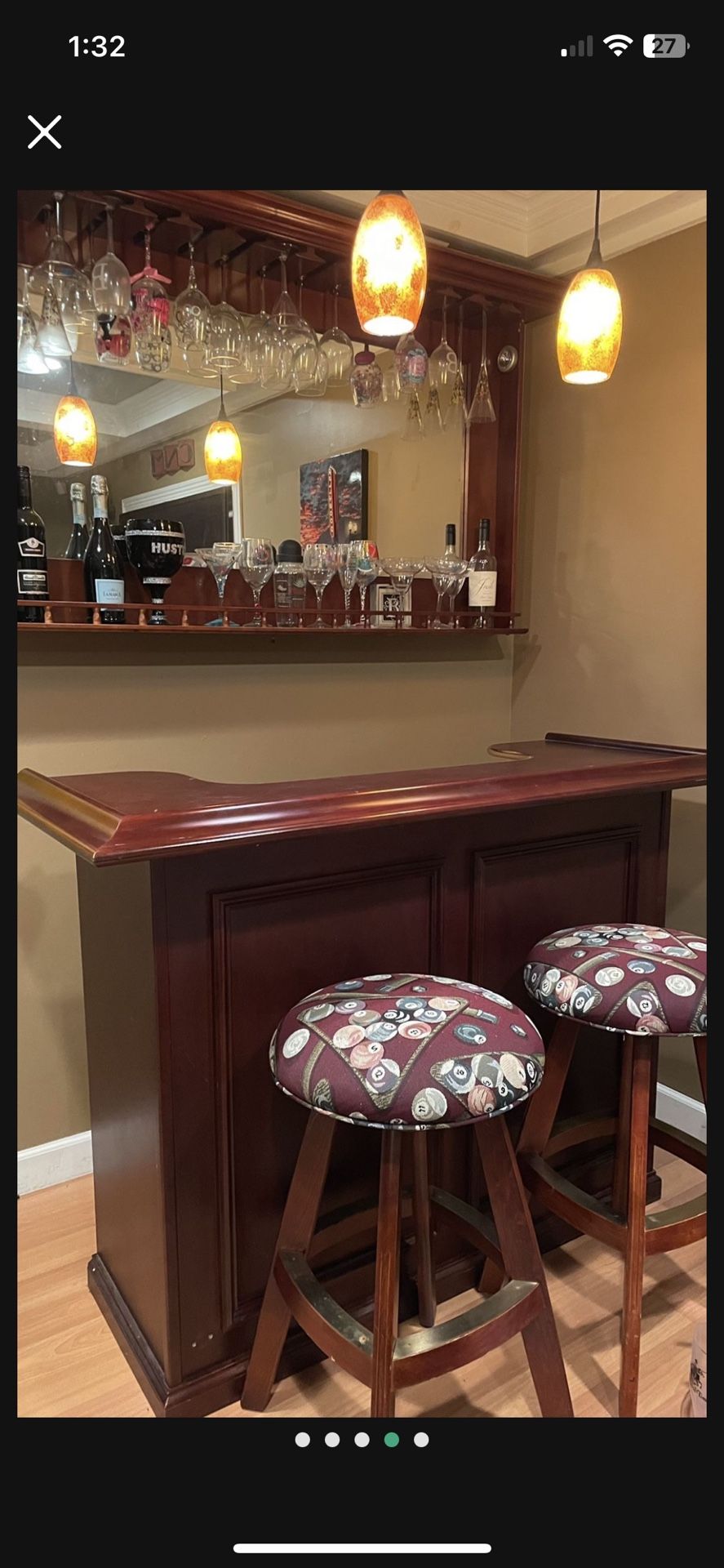 Bar Mirror And Bar Stools