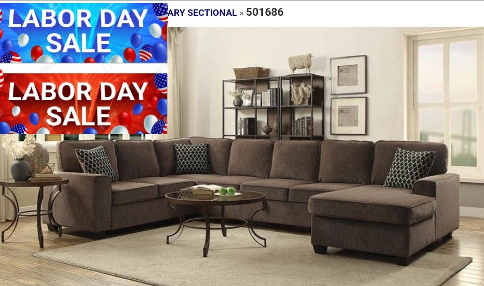 Lite brown sectional with storage