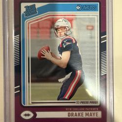 2024 Panini Donruss Rated Rookie Press Proof Drake Maye #379 Patriots
