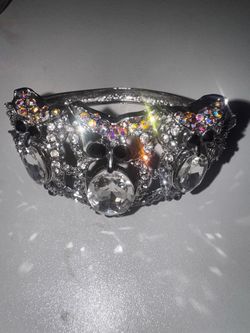 Silver Crystal Statement Cuff Bracelet