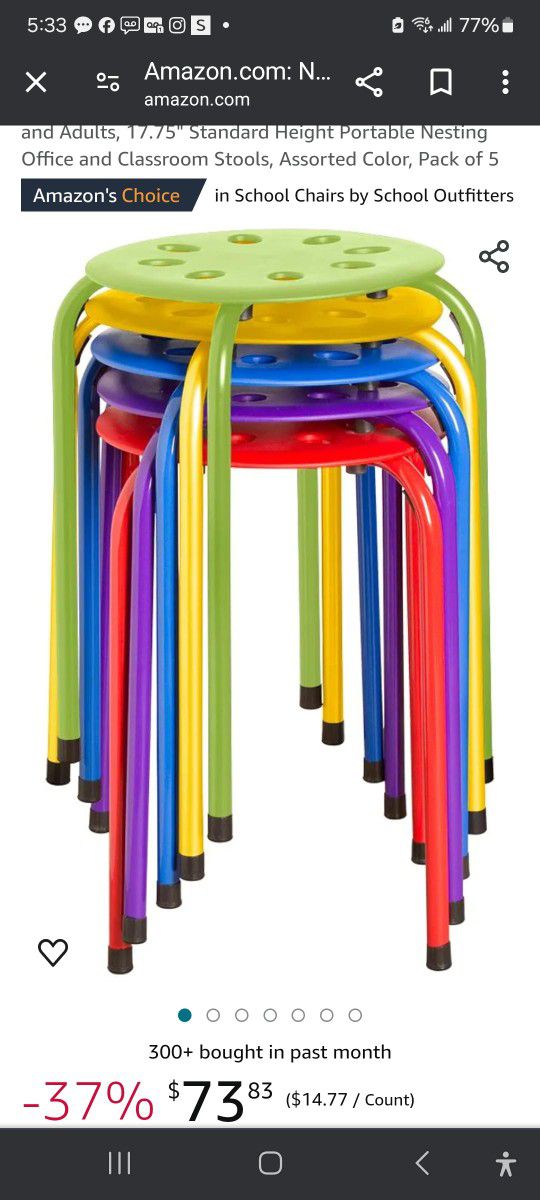 Stackable Stools. Read Carefully